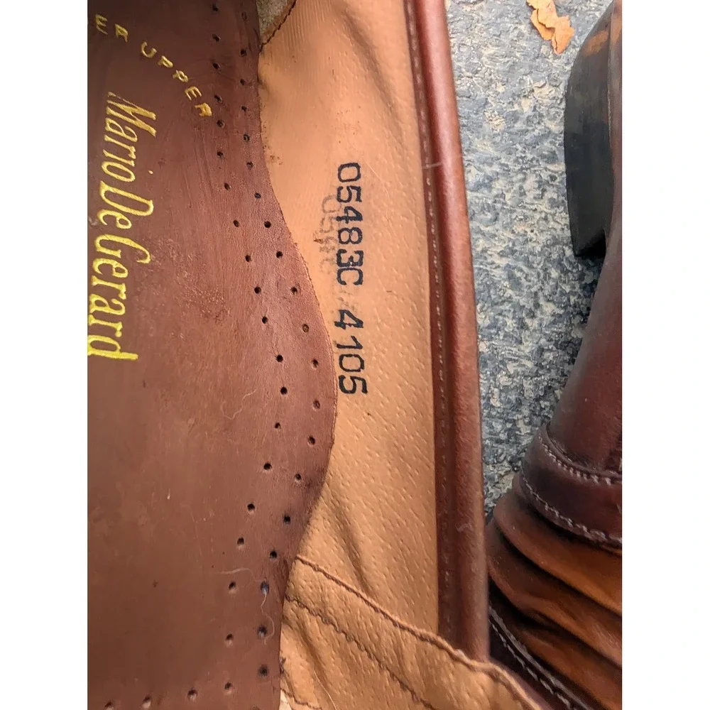 Mario De Gerard Vintage Loafers Mens 41 Brown Leather Eclectic Grandpa Slip On